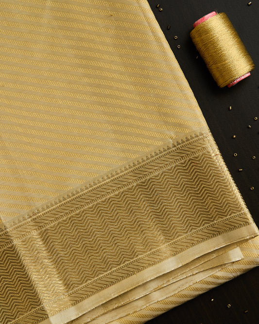 Pure Kanchipuram Silk Diagonal Stripes Dhoti set 9*5 + 2.50 (3in1)