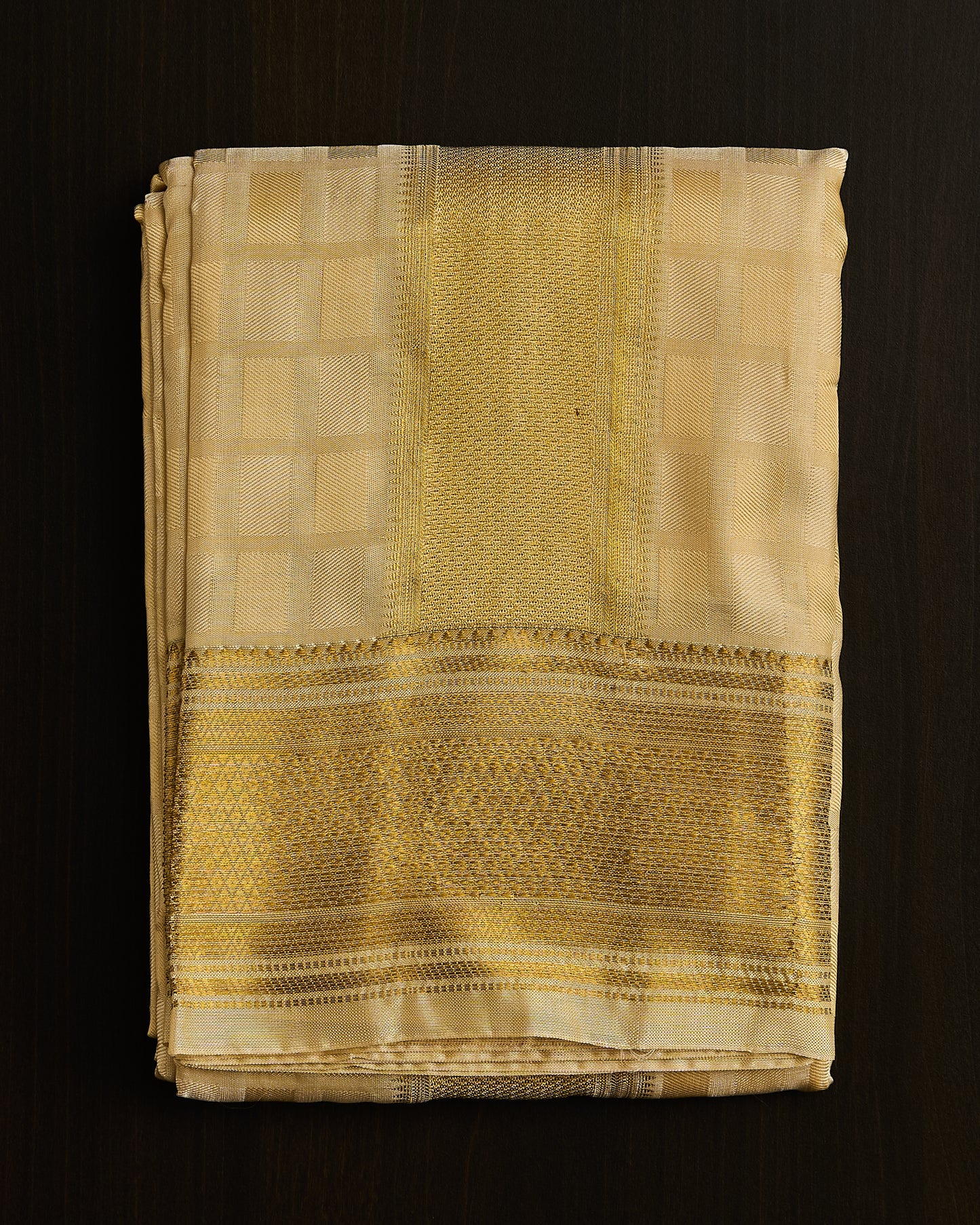 Semi Silk Embossed Dhoti set 8*4+2.50