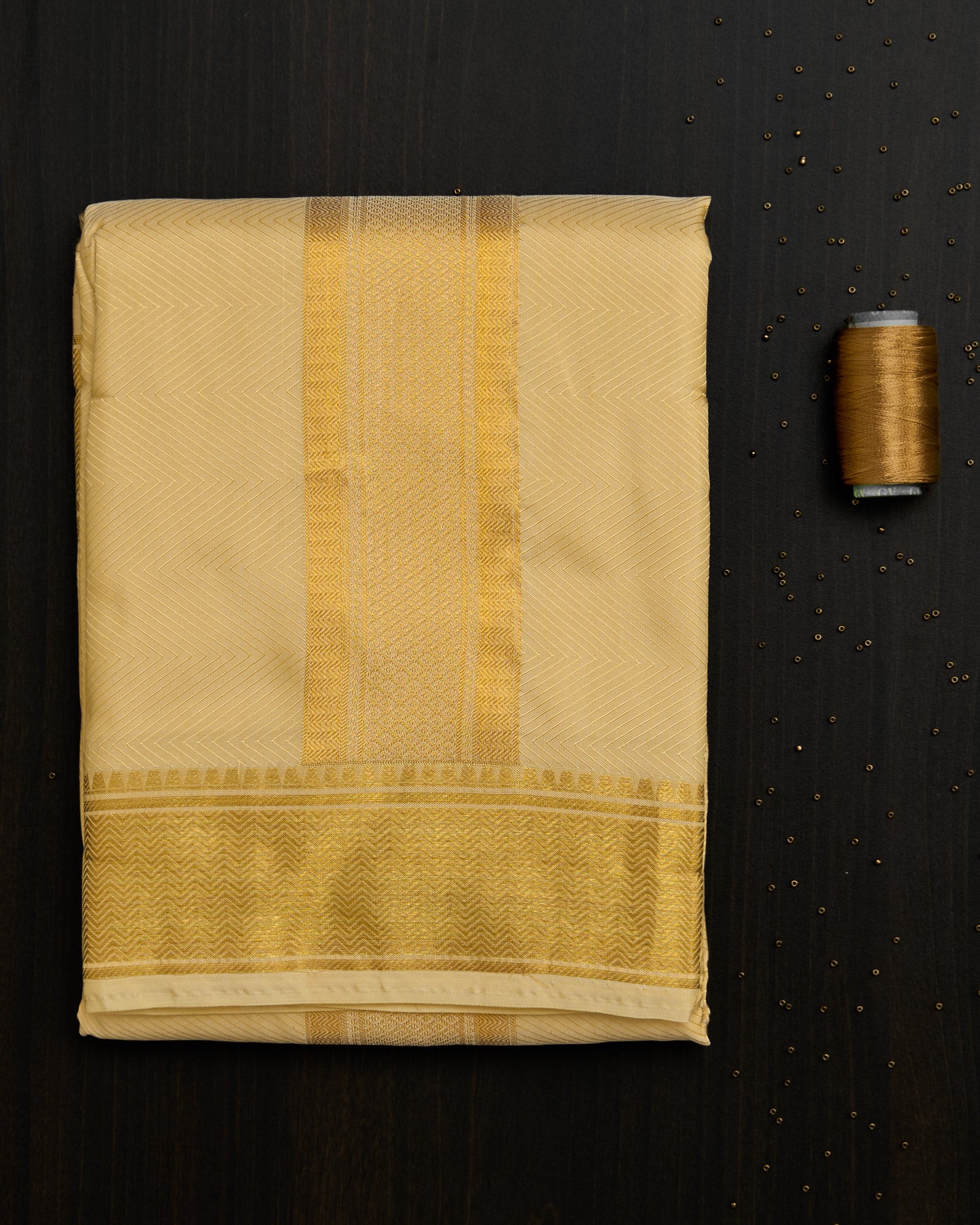 Semi Silk Embossed Dhoti set 8*4 + 2.50 (3in1)