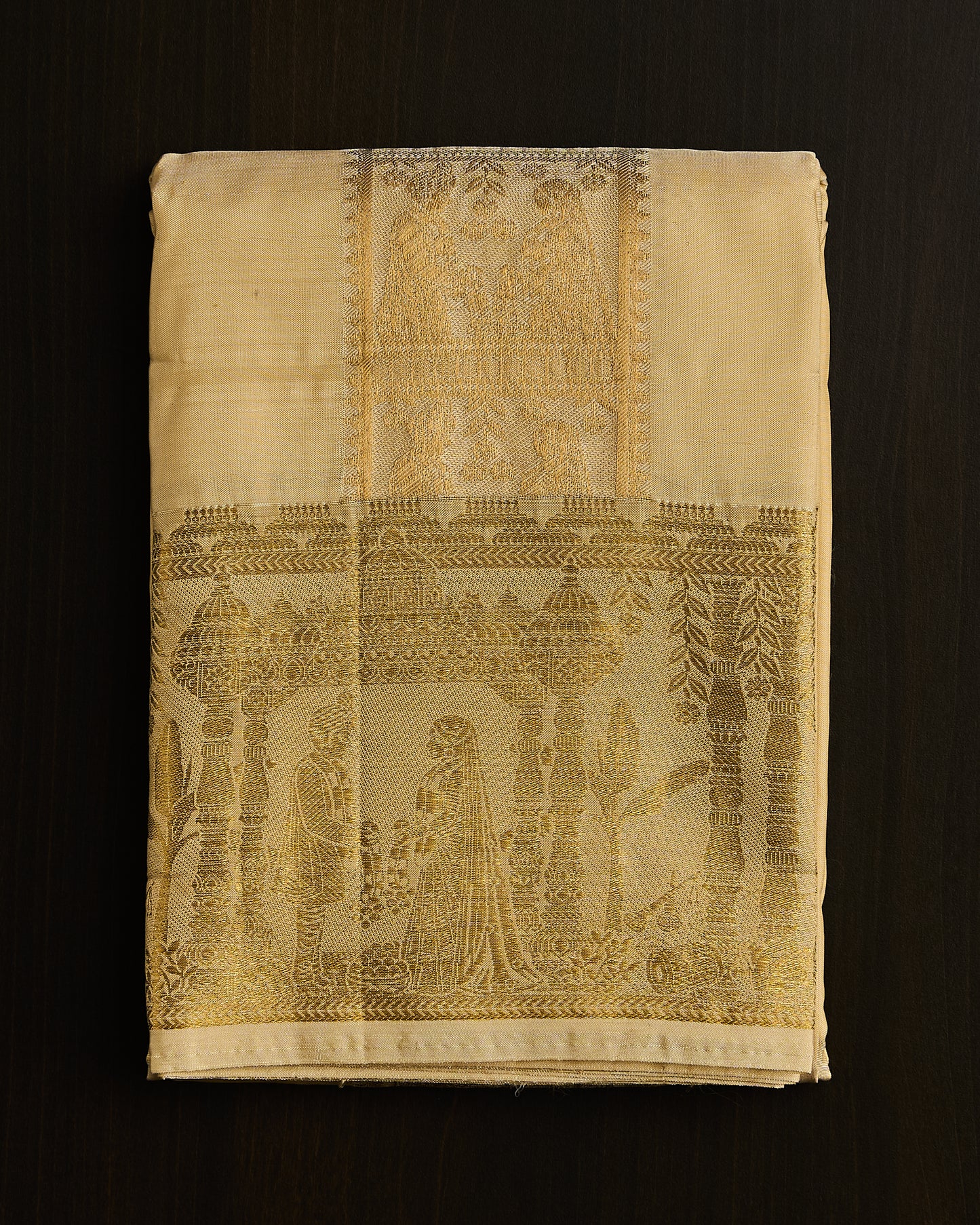 Semi Silk Kalyana Border Dhoti set 8*4+2.50