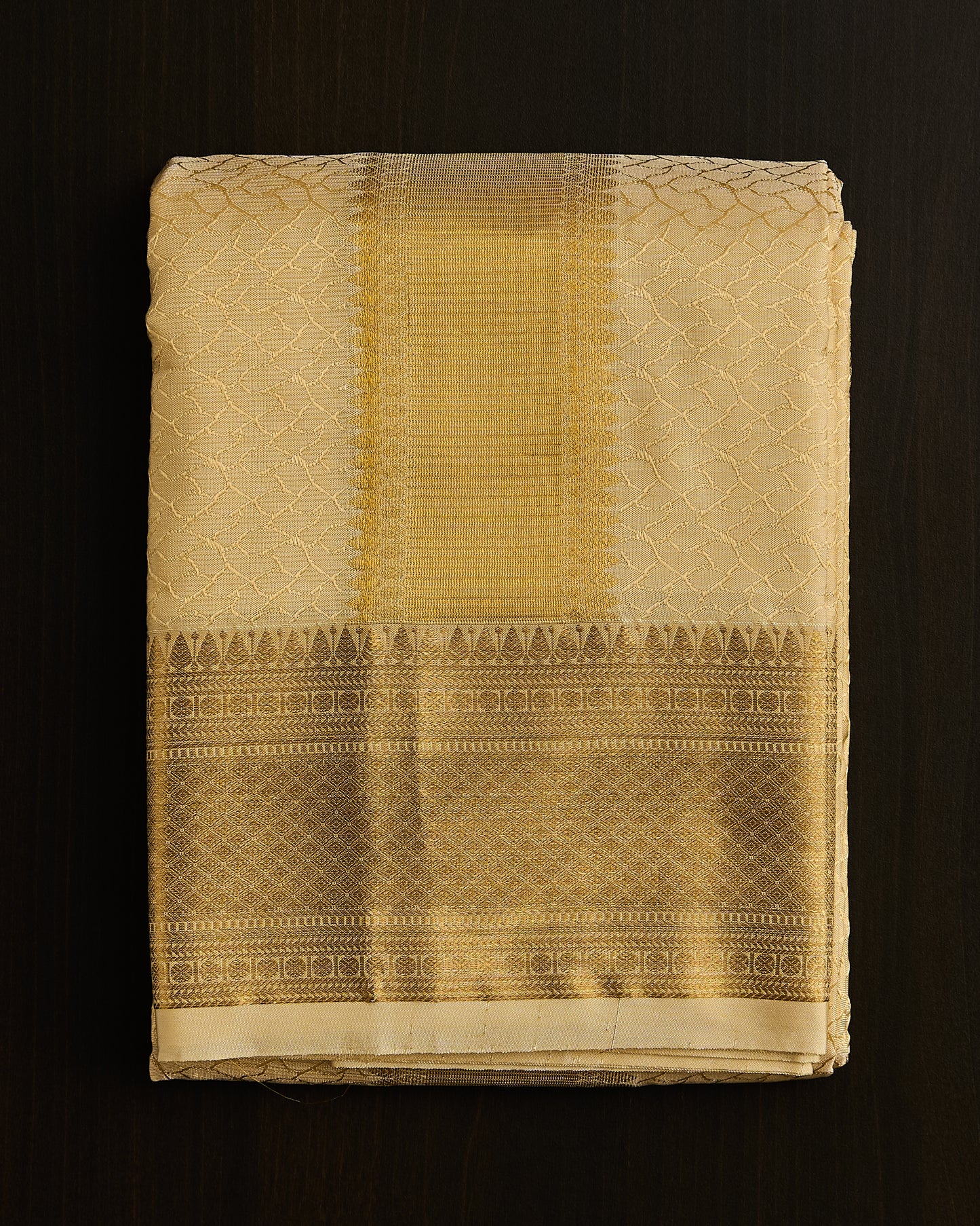 Semi Silk Embossed Dhoti set 8*4+2.50