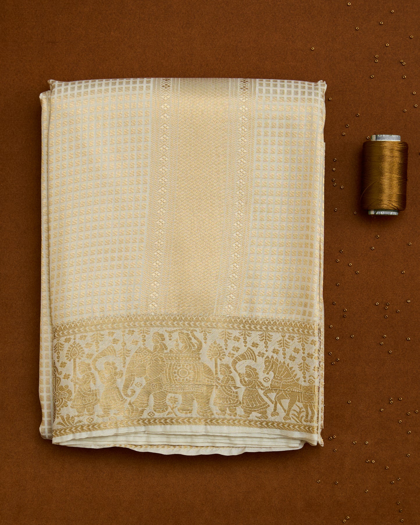 Silk Pallaku Border Dhoti set 8*4 + 2.50 (3in1)