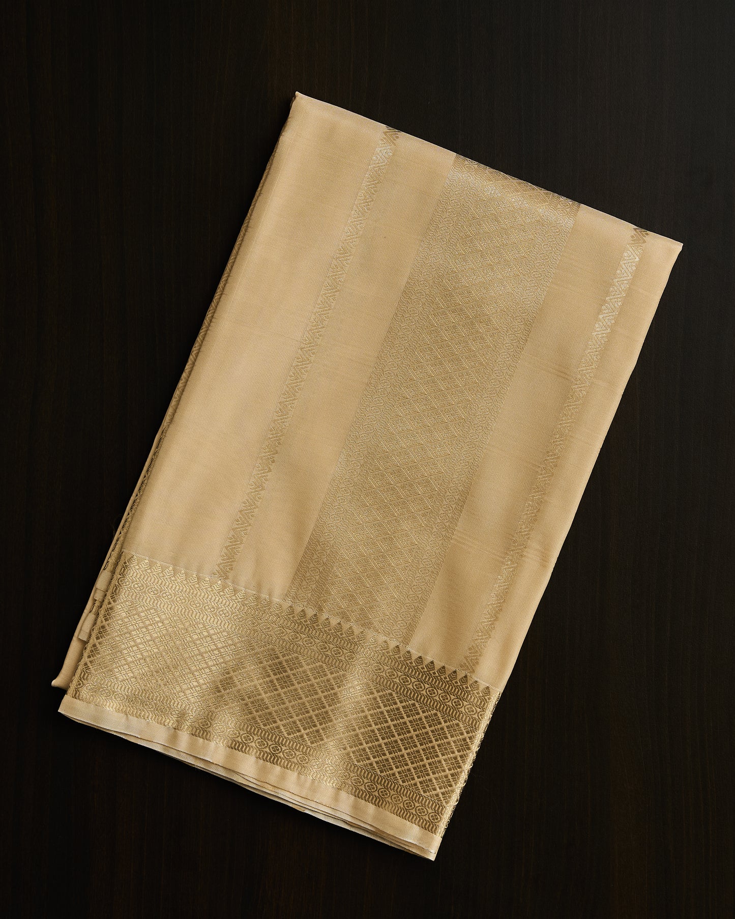 Gold Striped Silk Dhoti set 8*4+2.50