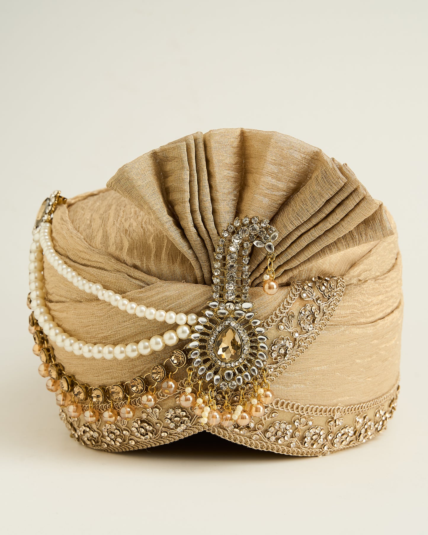 Royal Maharaja Wedding Safa – Champagne Gold