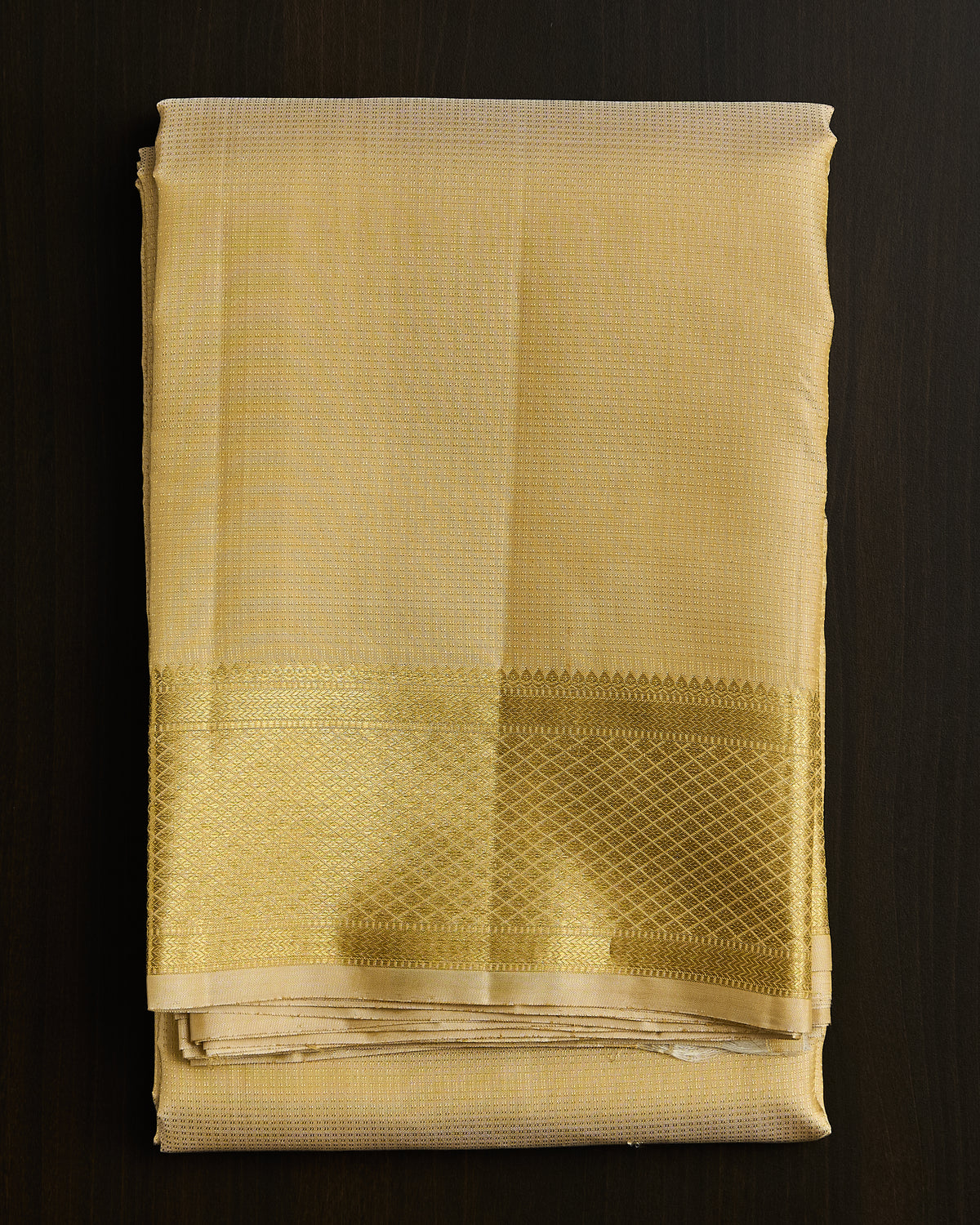 Pure Kanchipuram Silk Vaira Oosi Dhoti set 9*5 + 2.50 (3in1)
