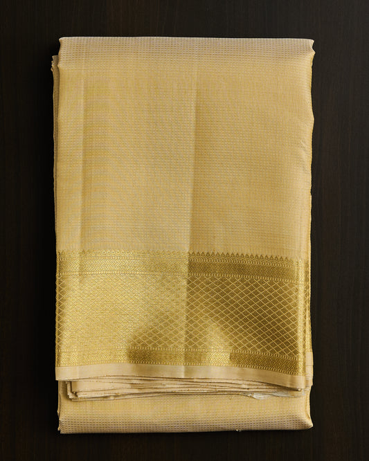 Pure Kanchipuram Vaira Oosi silk Dhoti set 9*5 + 2.50