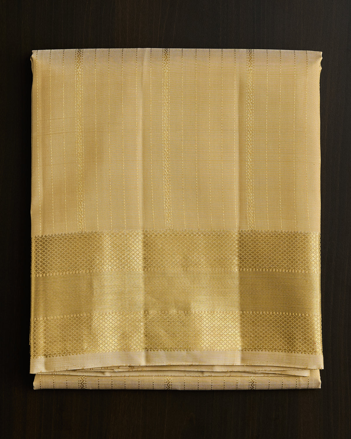 Pure Kanchipuram Silk Striped Dhoti set 9*5 + 2.50 (3in1)