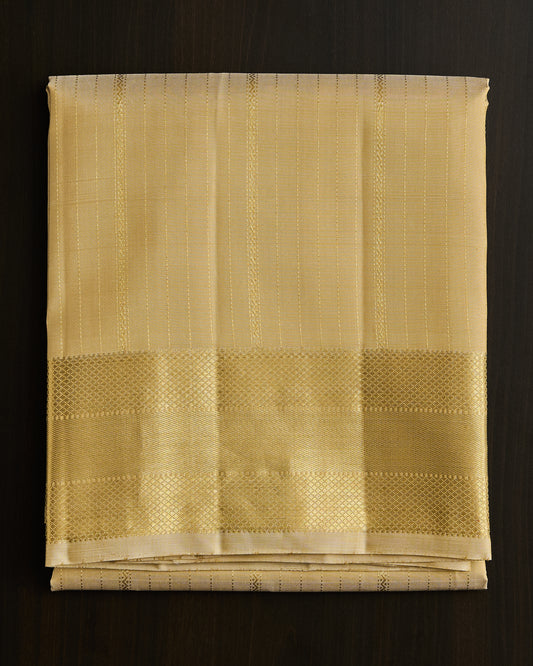 Pure Kanchipuram Silk Striped Dhoti set 9*5 + 2.50 (3in1)