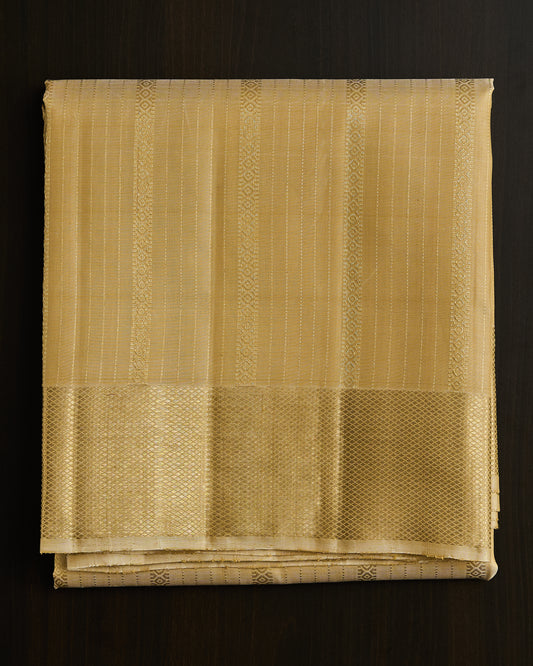 Pure Kanchipuram Silk Striped Dhoti set 9*5 + 2.50 (3in1)