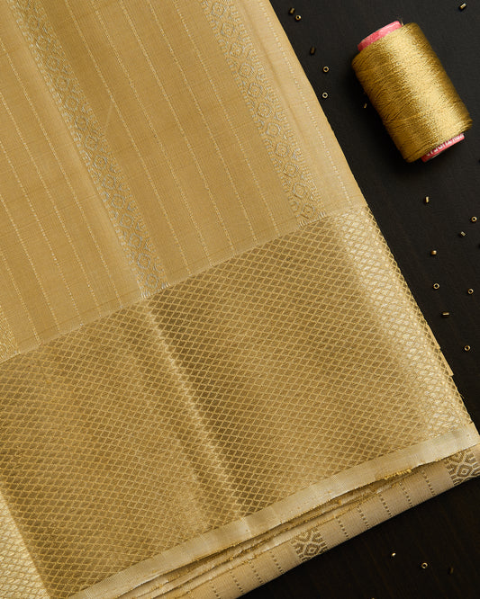 Pure Kanchipuram Checked silk Dhoti set 9*5 + 2.50
