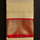 Pure Kanchipuram Red Korvai Border Silk Dhoti set 9*5 + 2.50.
