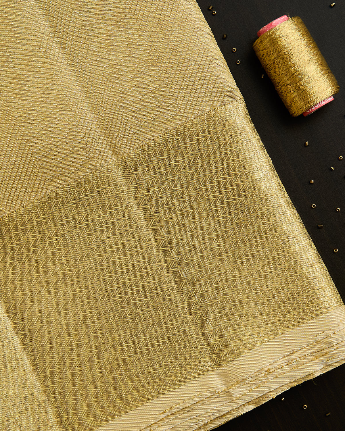 Pure Kanchipuram Silk 6” Brocade Dhoti set 9*5 + 2.50 (3in1)
