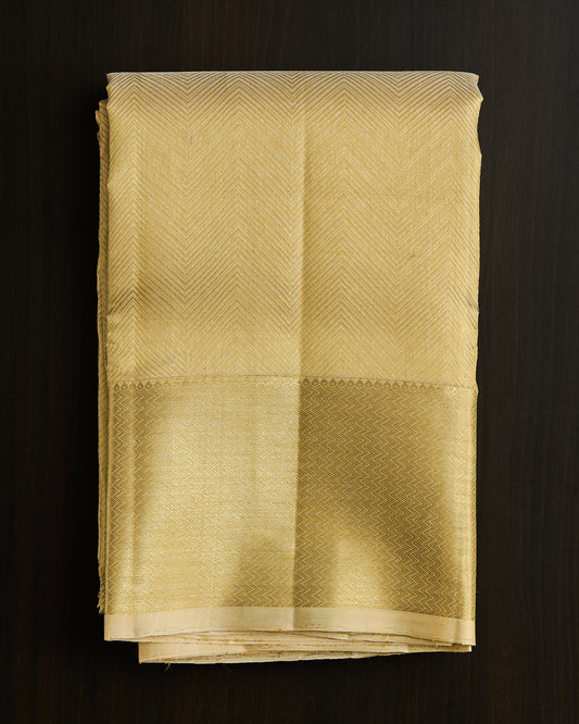 Pure Kanchipuram Silk 6” Brocade Dhoti set 9*5 + 2.50 (3in1)
