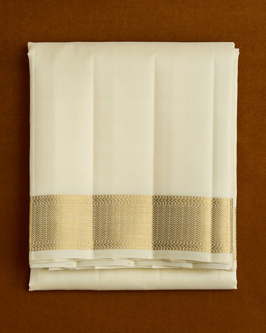 Pure Kanchipuram Silk 3” border Dhoti set 9*5 + 2.50 (3in1)