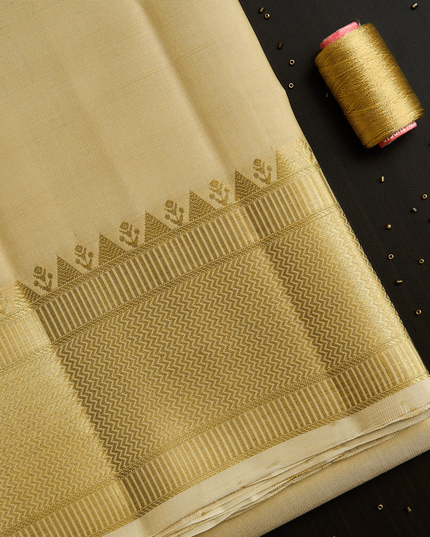 Pure Kanchipuram silk 5” border dhoti set 9*5 +2.50