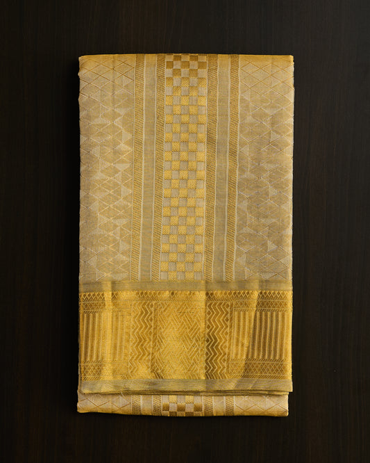 Pure Tissue Silk Embossed Dhoti set 8*4 + 2.50
