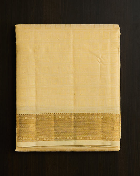 Pure Silk Embossed Dhoti set 8*4 + 2.50