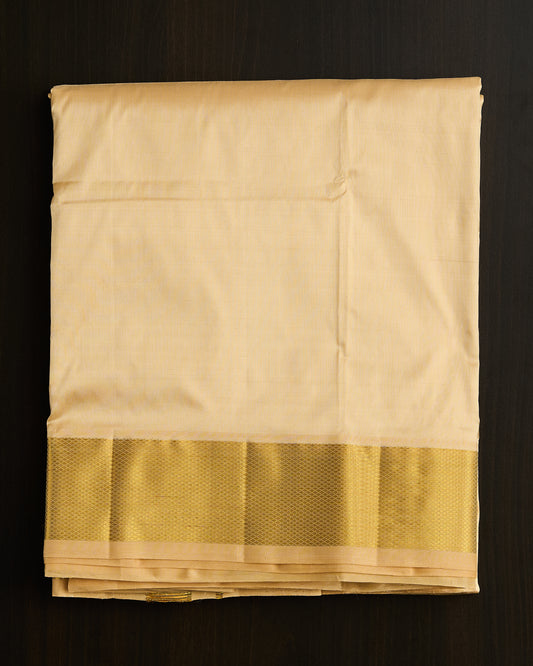 Pure Silk 3” Border Dhoti set 8*4 + 2.50 (3in1)