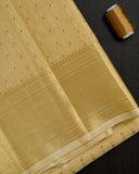 Pure Kanchipuram Silk Red Dotted Lines Dhoti set 9*5 + 2.50 (3in1)