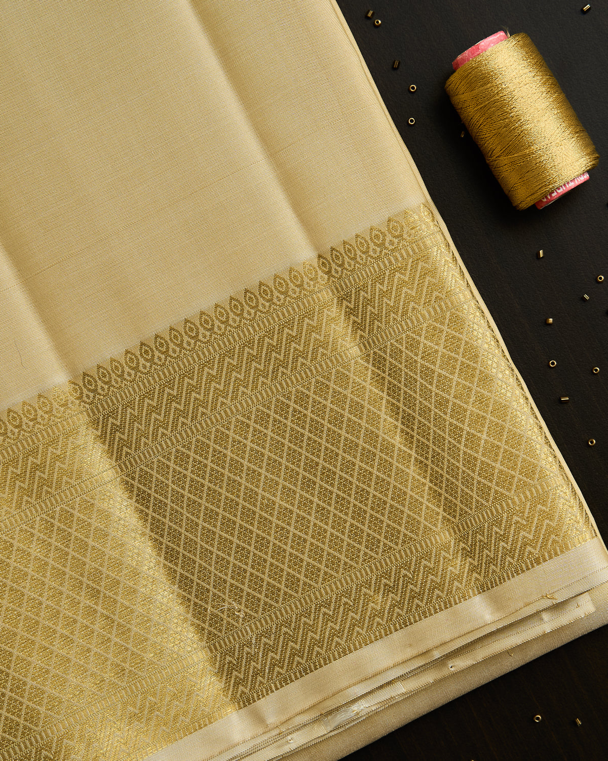 Pure Kanchipuram silk 5” border dhoti set 9*5 +2.50