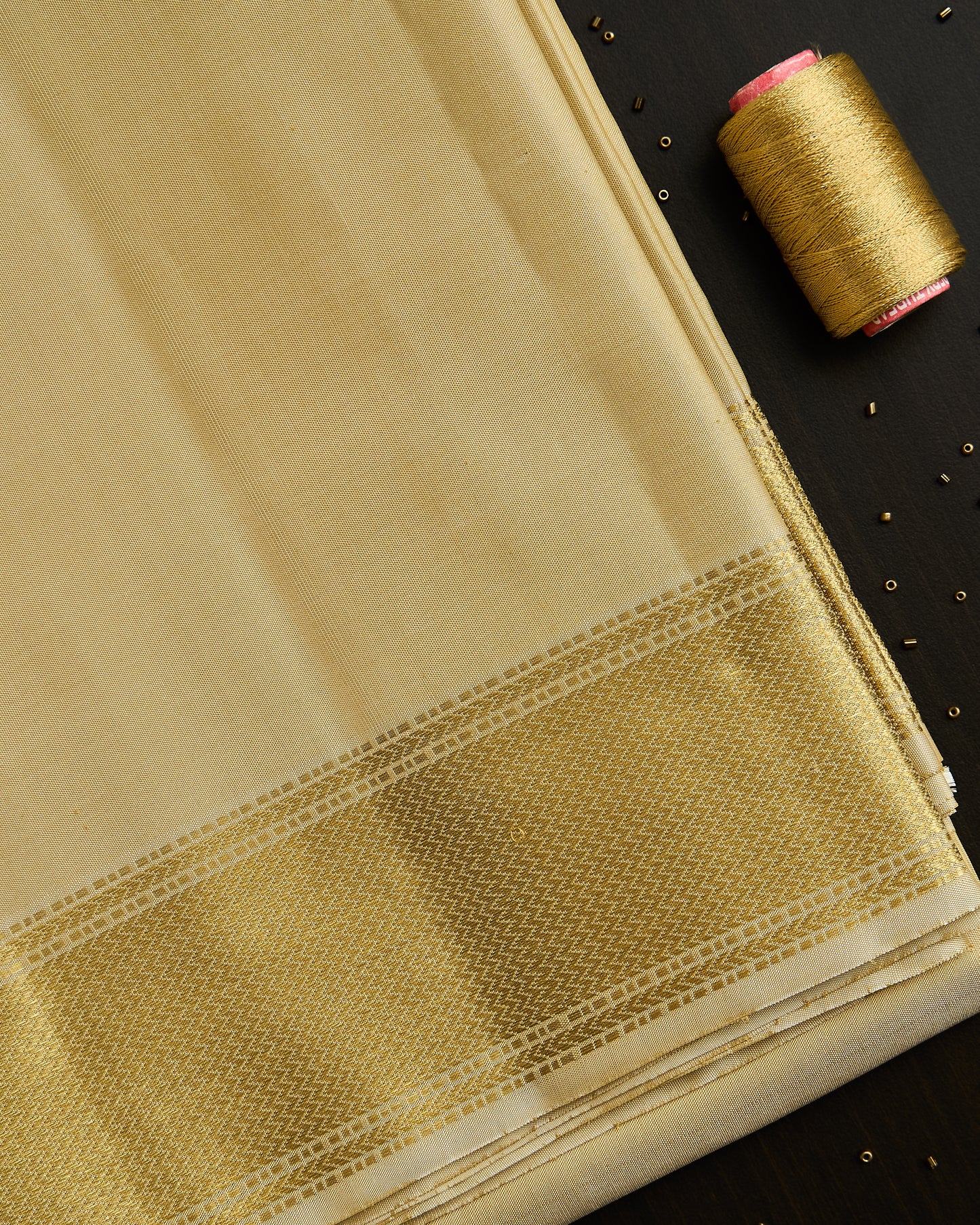 Pure Kanchipuram Silk 3” border Dhoti set 9*5 + 2.50