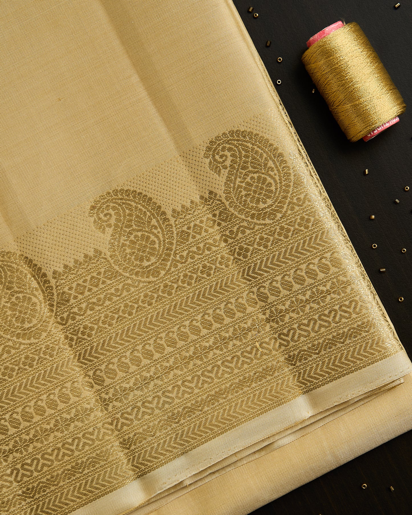 Pure Kanchipuram silk 5” border dhoti set 9*5 +2.50