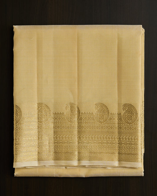 Pure Kanchipuram Silk 5” border dhoti set 9*5 + 2.50 (3in1)