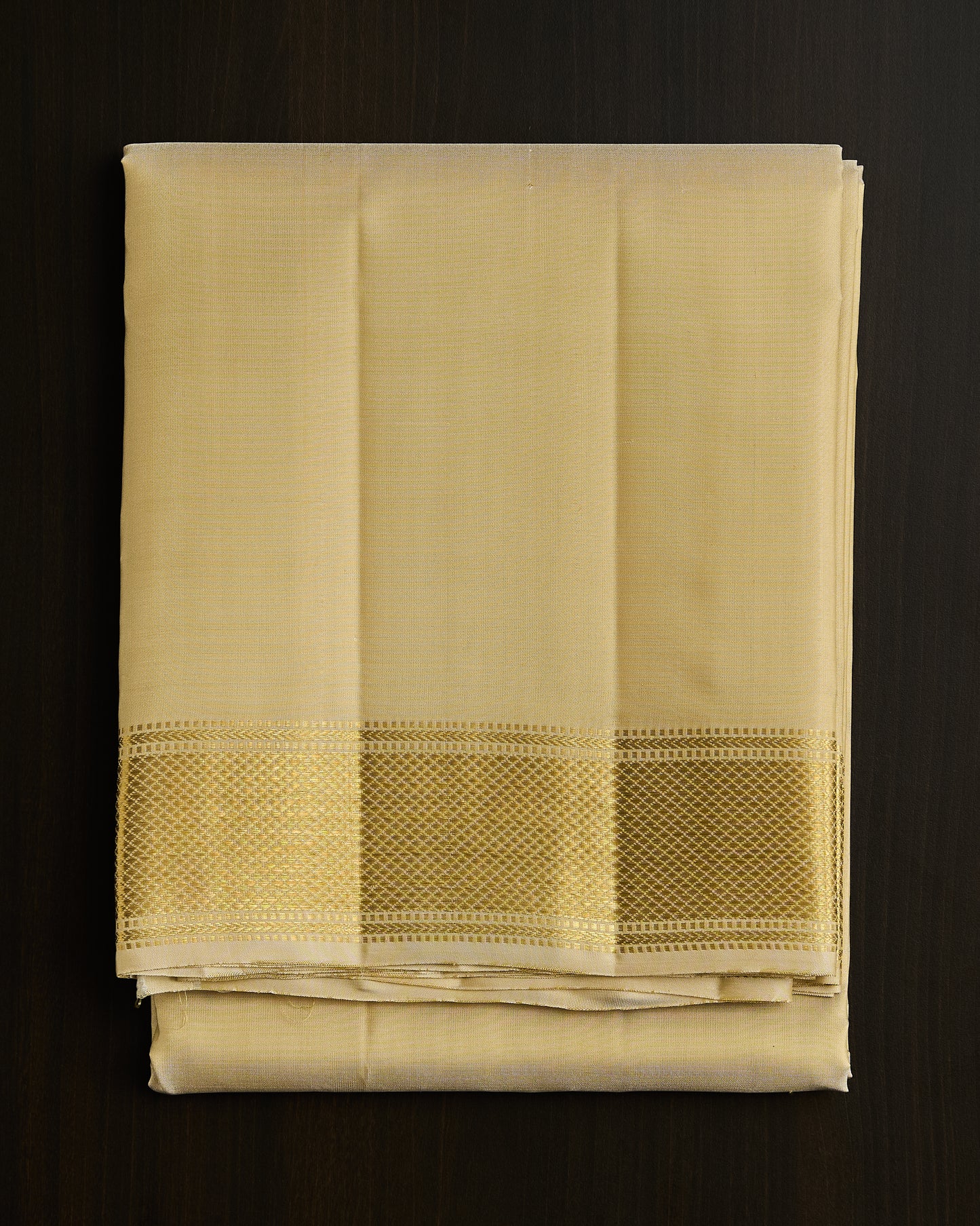 Pure Kanchipuram silk 3” border dhoti set 8*4 +2.50