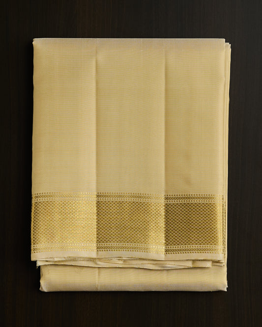 Pure Kanchipuram Silk 3” border dhoti set 8*4 + 2.50 (3in1)