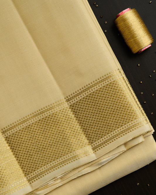 Pure Kanchipuram silk 3” border dhoti set 8*4 +2.50