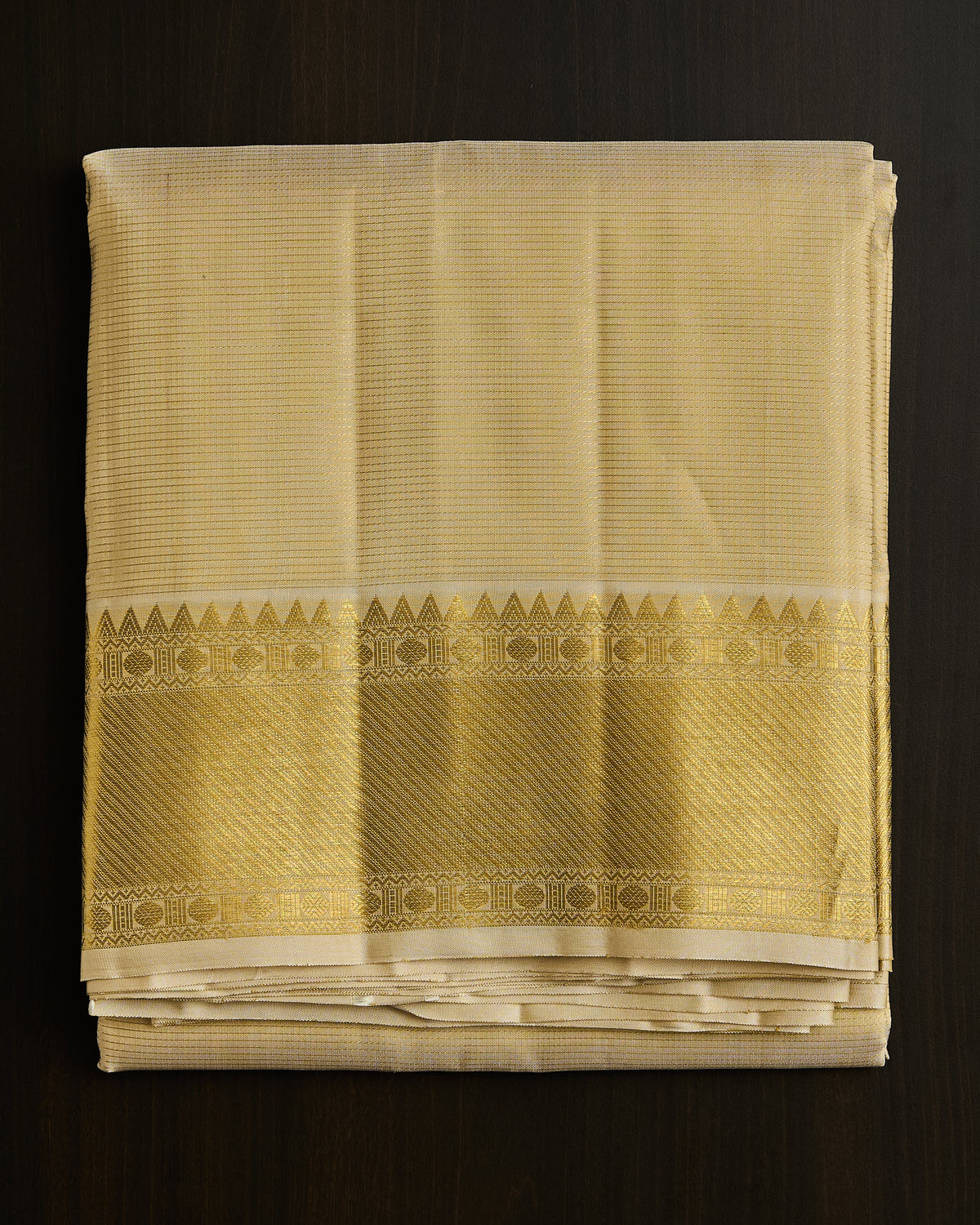 Pure Kanchipuram Silk Vaira Oosi Dhoti set 9*5 + 2.50 (3in1)
