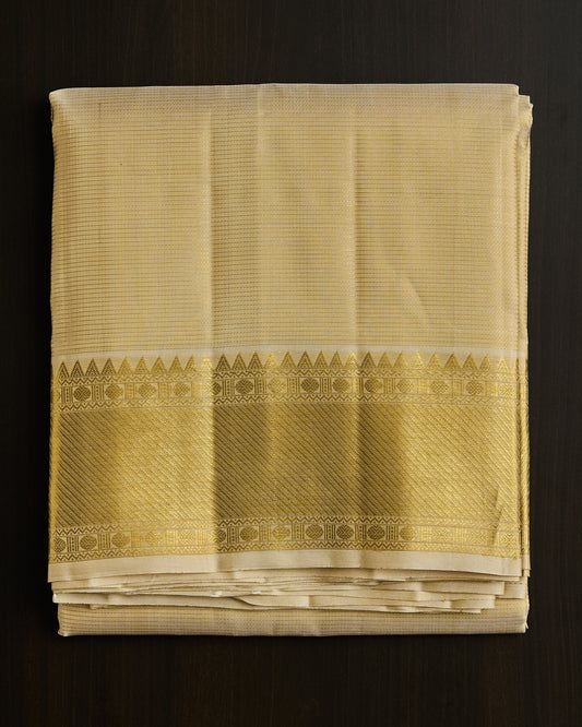 Pure Kanchipuram Silk Vaira Oosi Dhoti set 9*5 + 2.50 (3in1)