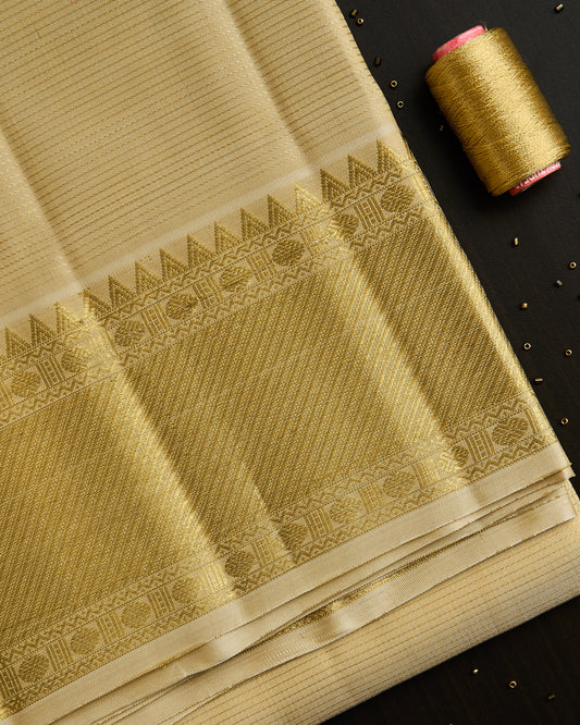 Pure Kanchipuram Vaira Oosi silk Dhoti set 9*5 + 2.50