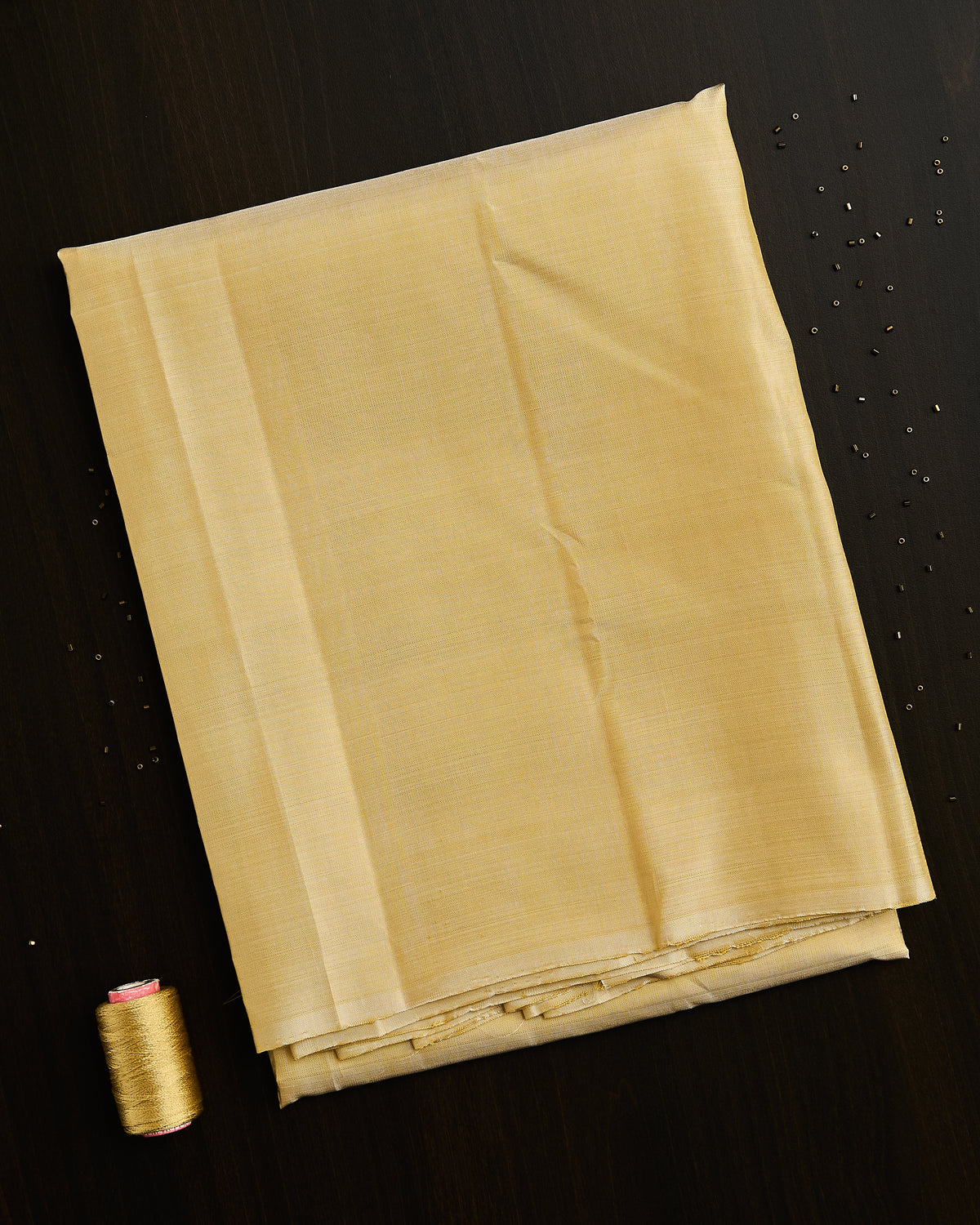 Pure Kanchipuram Silk Red Dotted Lines Dhoti set 9*5 + 2.50 (3in1)