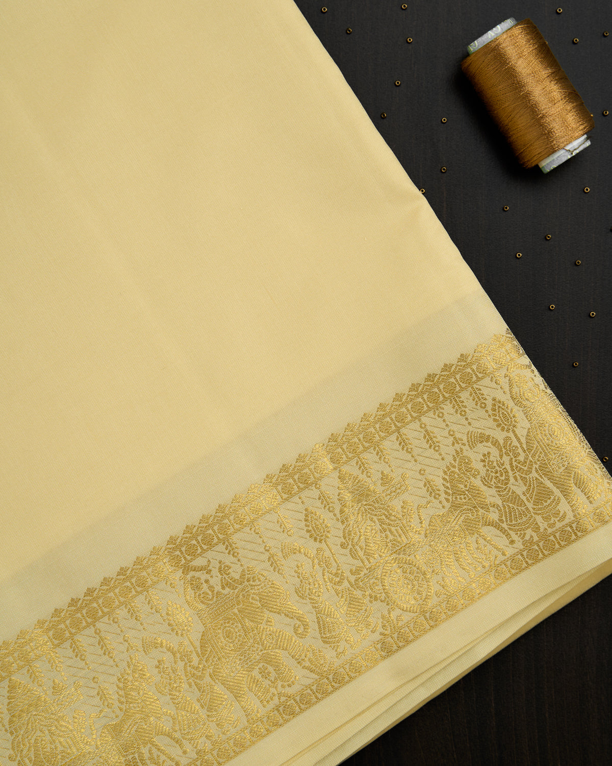 Semi Silk Chariot Border Dhoti set 8*4+2.50 (3in1)