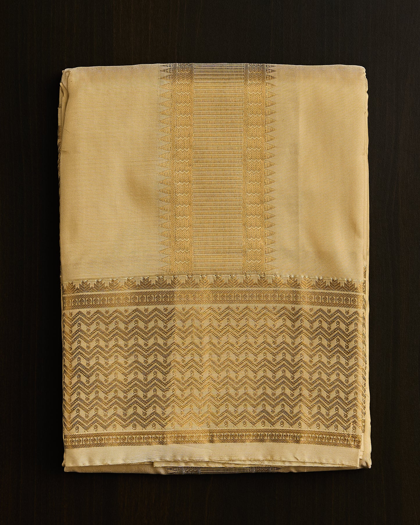 Semi Silk 4” Border Dhoti set 8*4+2.50
