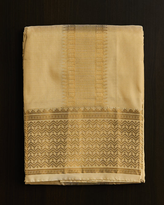Semi Silk 4” Border Dhoti set 8*4+2.50