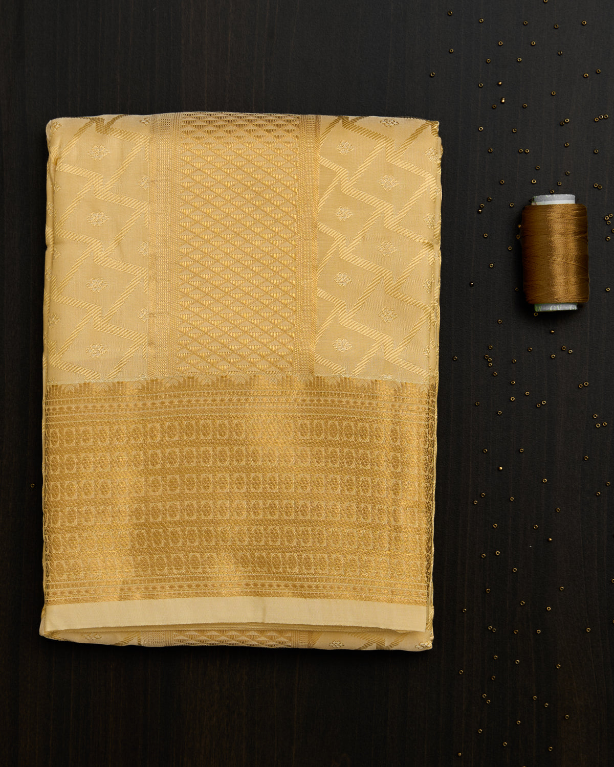 Semi Silk Embossed Dhoti set 8*4 + 2.50 (3in1)