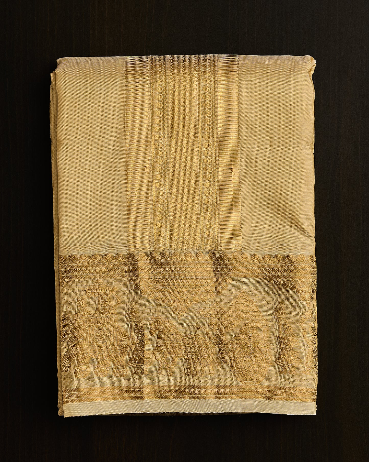 Semi Silk Pallaku Border Dhoti set 8*4+2.50