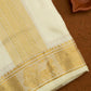 Semi Silk Embossed Chariot Border Dhoti set 8Mulam + 2.50 (2in1)