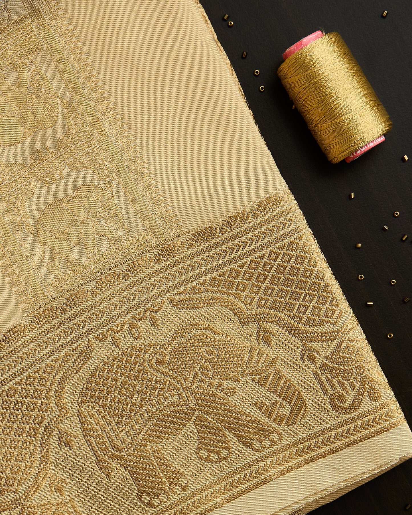 Semi Silk Elephant Border Dhoti set 8*4+2.50