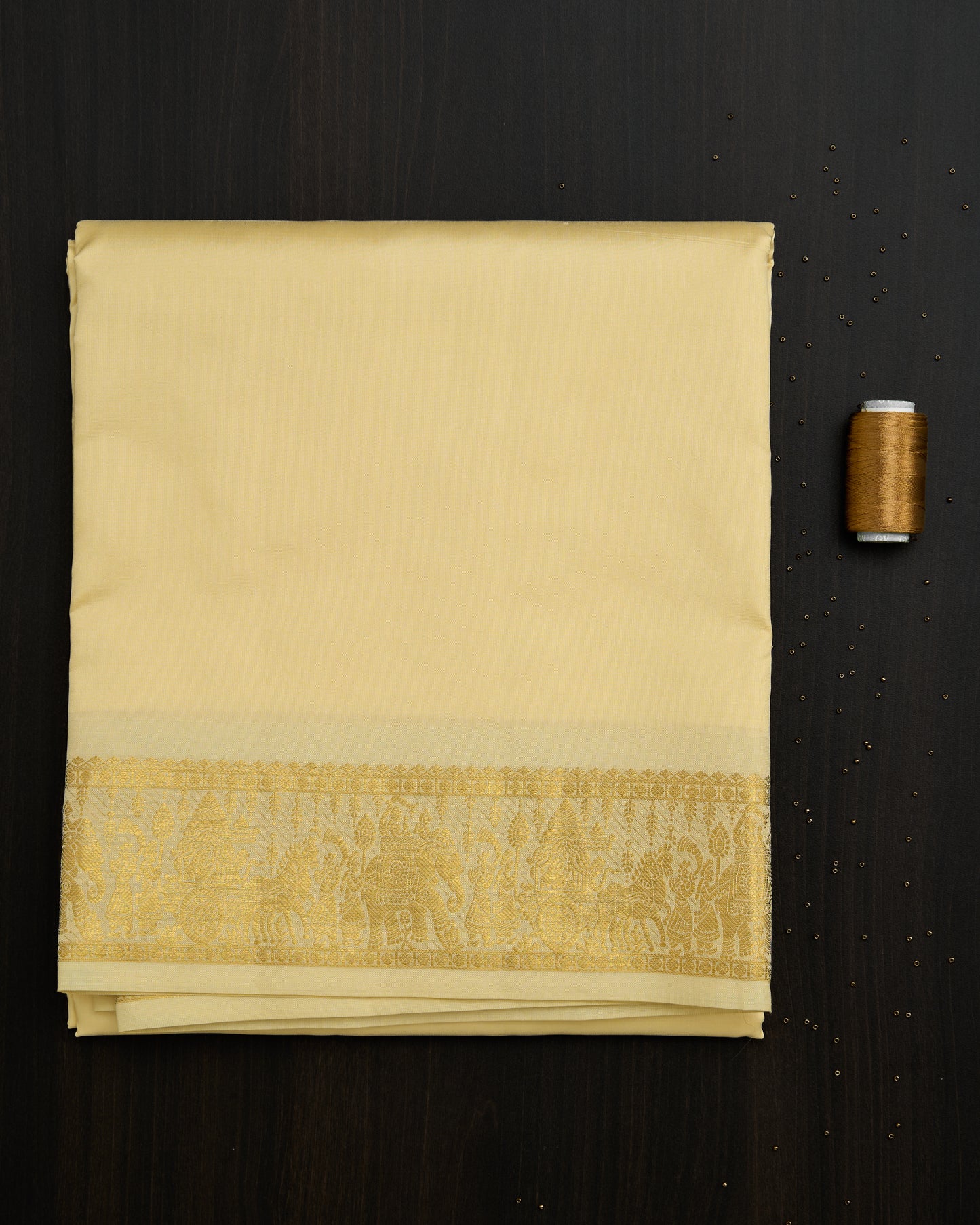 Semi Silk Chariot Border Dhoti set 8*4+2.50 (3in1)