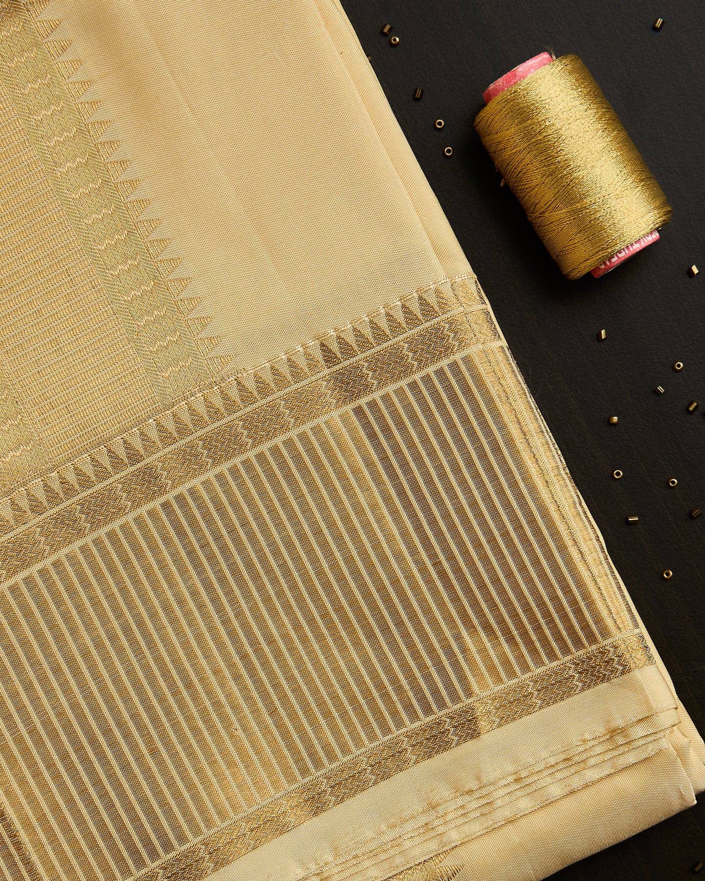 Semi Silk 4” Border Dhoti set 8*4+2.50