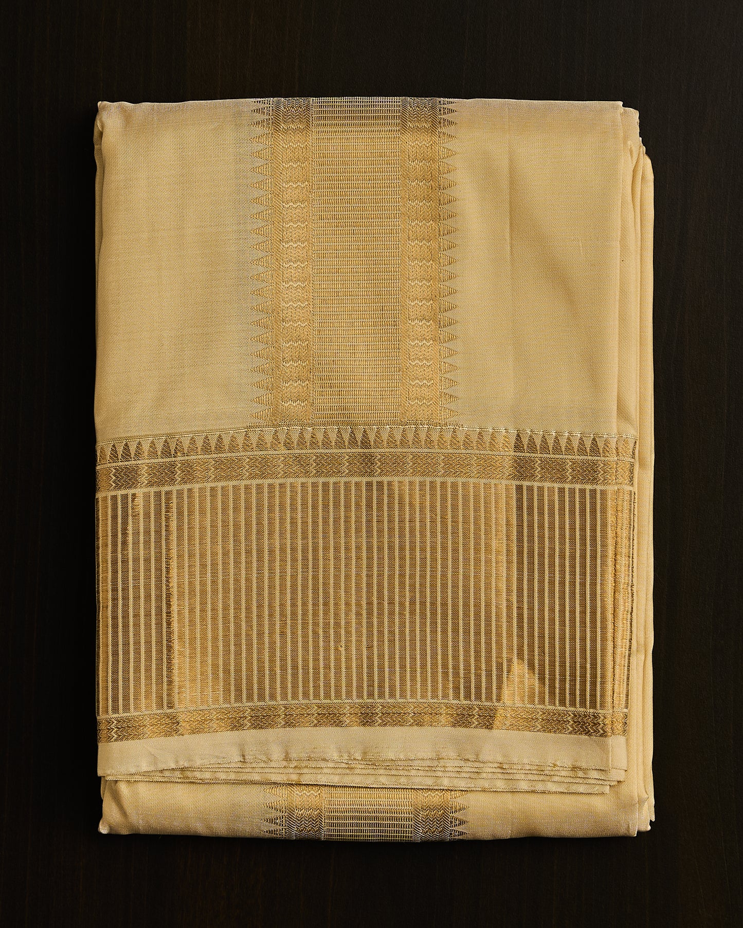 Semi Silk 4” Border Dhoti set 8*4+2.50