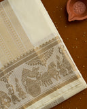 Semi Silk Pallaku Border Dhoti set 8*4+2.50