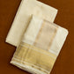 Semi Silk Embossed Dhoti set 8*4+2.50