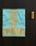 Semi Silk Blue Dhoti set 8 Mulam + 2.50 (2in1)