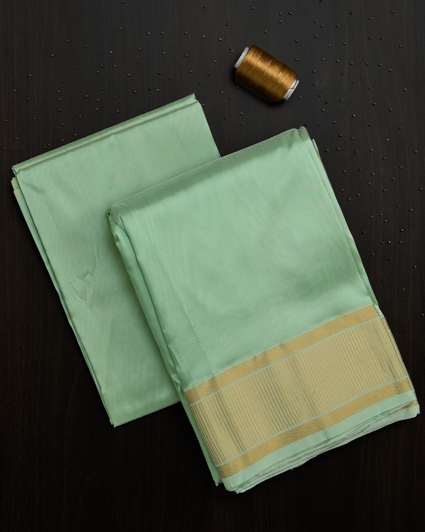 Semi Silk Green Dhoti set 9*5 + 2.50 (3in1)