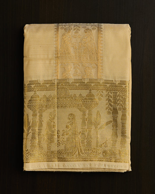 Semi Silk Kalyana Border Dhoti set 8*4 + 2.50 (3in1)