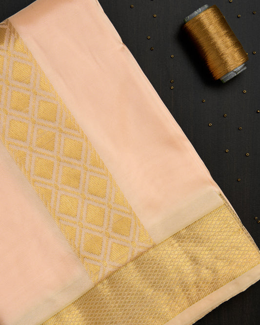 Semi Silk Baby Pink Dhoti set 8*4 + 2.50 (3in1)